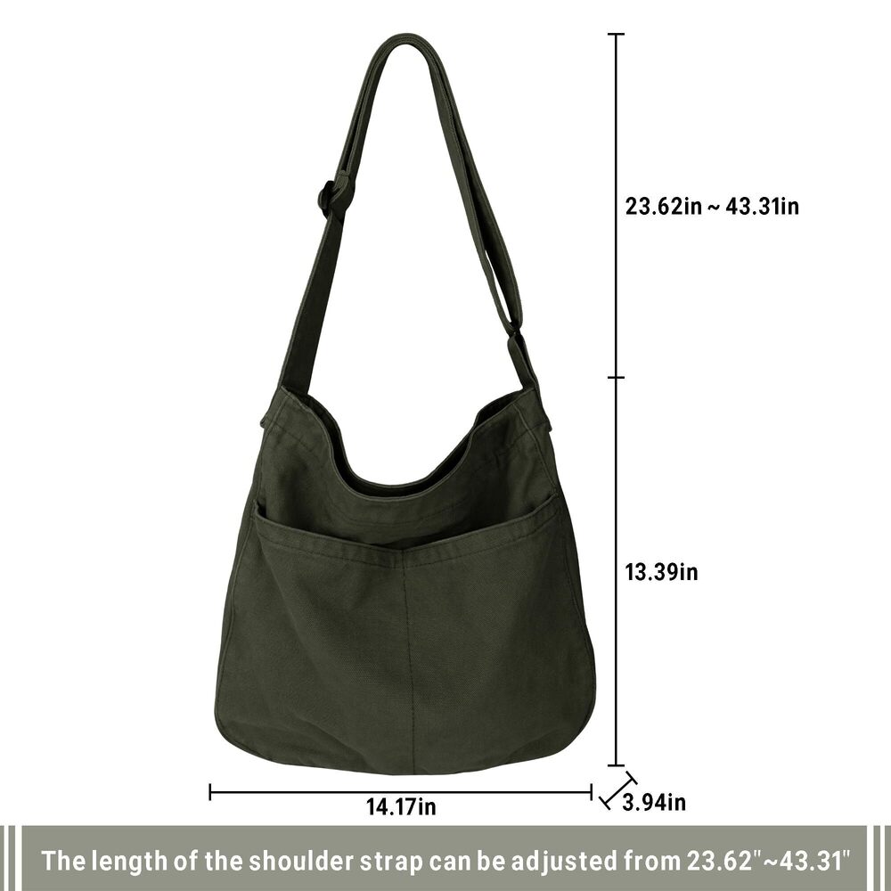 5770 Canvas Tote Bag Large Hobo Crossbody Handbags Casual Shoulder Purse - Picture 7 of 7